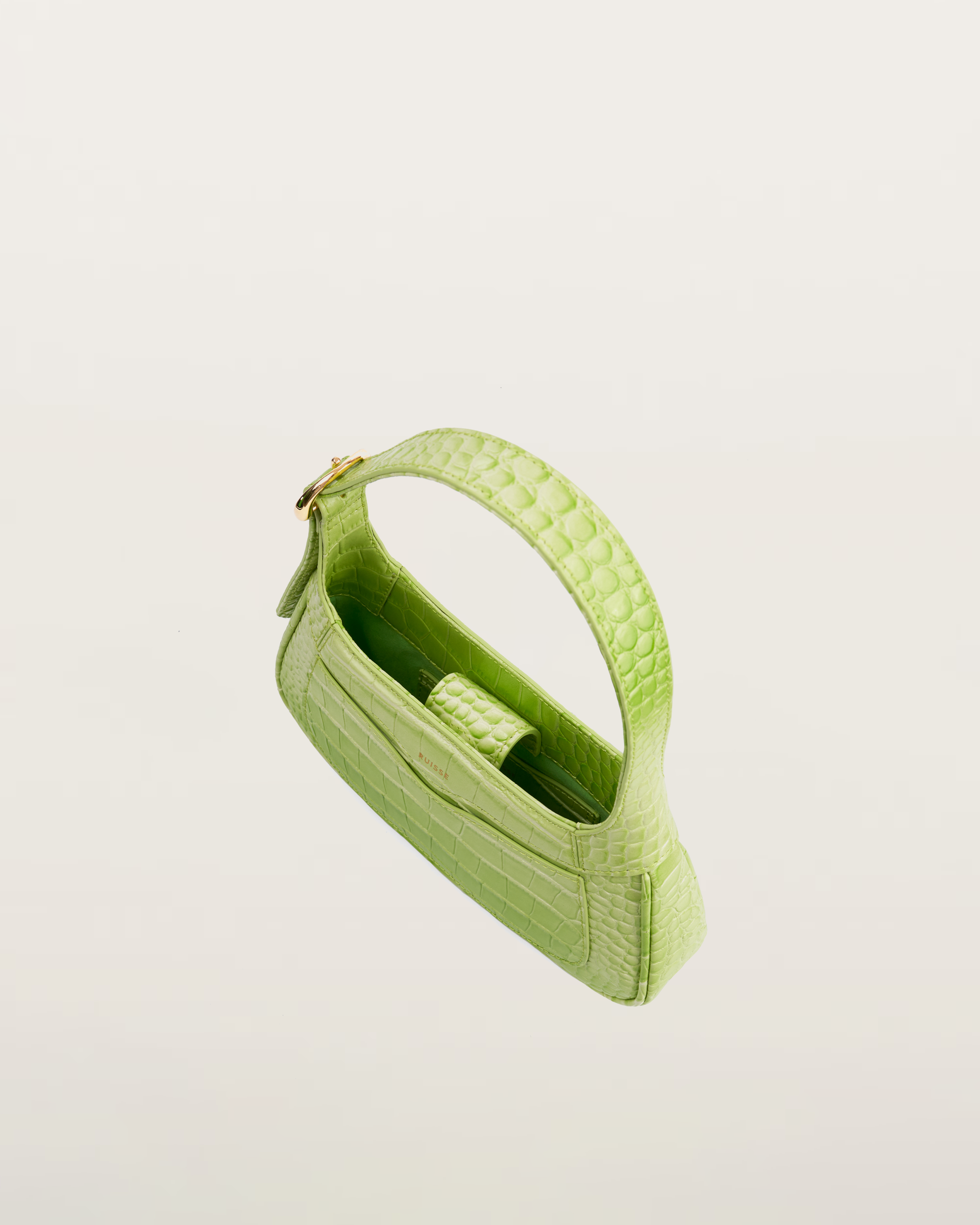 Freya Gradient Croc Shoulder Bag - Green
