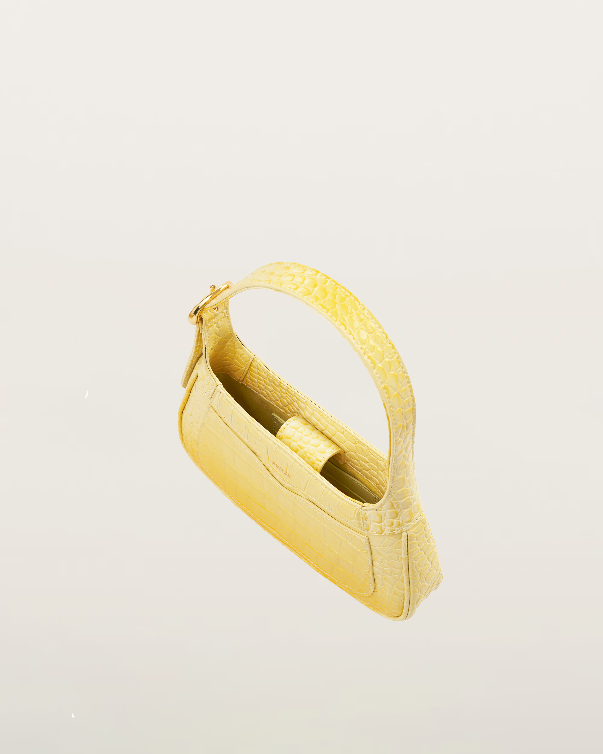 Freya Gradient Croc Shoulder Bag - Yellow